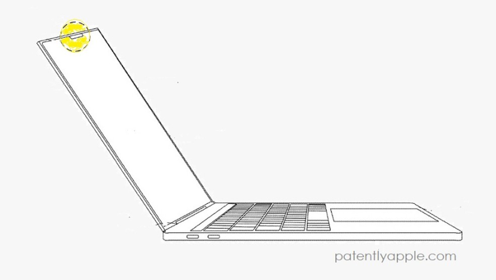 MacBooks poderão ter sistema similar ao Face ID, com funcionamento baseado na emissão de luz — Foto: Reprodução/Patently Apple