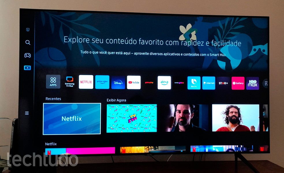 O sistema operacional das TVs Samsung é o Tizen — Foto: Carolina Torres/TechTudo