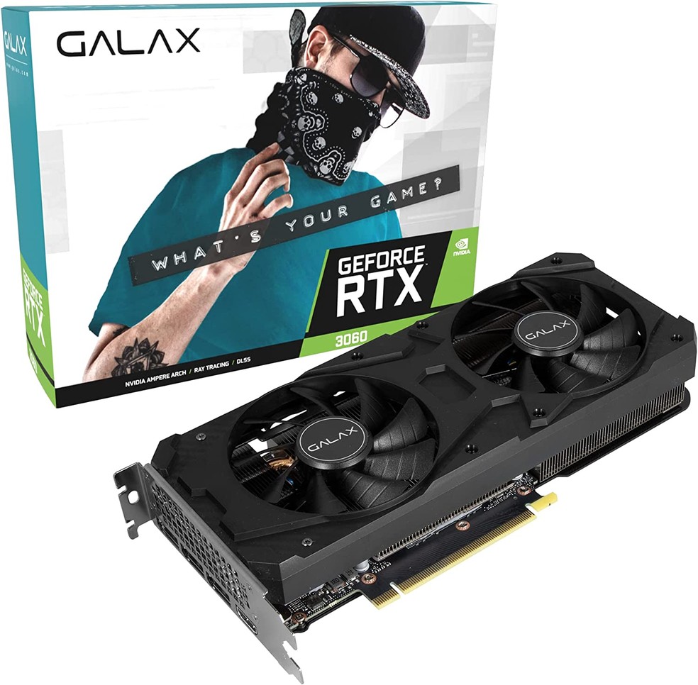 RTX 3060 tem DLSS 2.0 e suporte a Ray Tracing em suas duas versões — Foto: Divulgação/Amazon