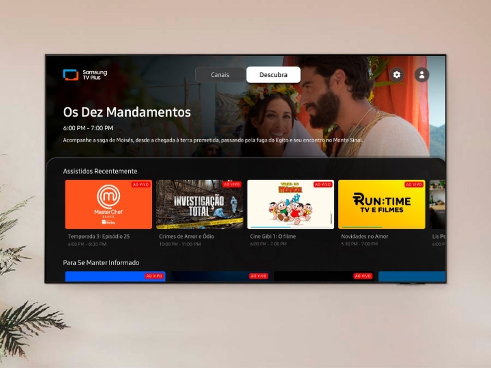 Samsung TV Plus é uma plataforma própria da Samsung que oferece diversos canais gratuitos nas TVs da marca — Foto: Divulgação/Samsung