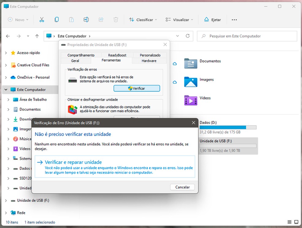 A execução do Windows Repair não é uma solução definitiva, mas pode dar informações relevantes para problemas mais complexos no cartão SD — Foto: Jonathan Lamim/TechTudo
