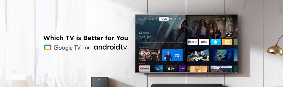 Google TV e  Android TV são os principais sistemas dos televisores da TCL. — Foto: Reprodução/TCL