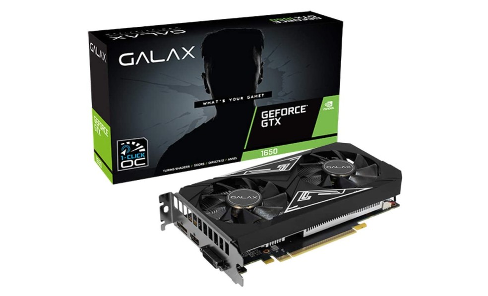 Galax GeForce GTX 1650 é uma solução da série 16 da Nvidia. — Foto: Divulgação/Galax