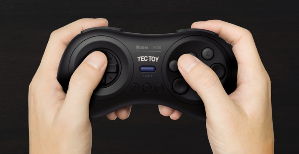 O controle M30, da TecToy, possui layout inspirado no joystick original do Mega Drive e é compatível com Android, MacOs, Windows e placas Raspberry Pi — Foto: Divulgação/TecToy