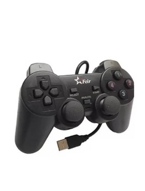 O controle FR-202, da marca Feir, possui design semelhante ao joystick do PlayStation 2