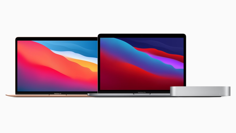 MacBook Air, MacBook Pro e Mac mini de 2020 com chip M1 — Foto: Divulgação/Apple