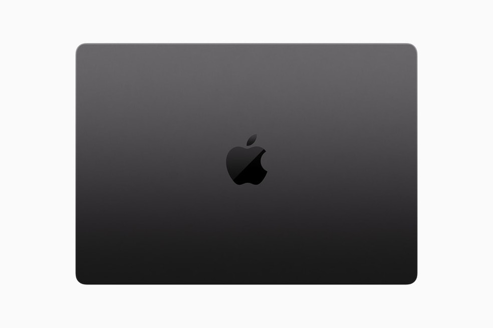 O MacBook Pro com M3 Pro ou M3 Max está disponível na cor preto espacial — Foto: Reprodução/Apple