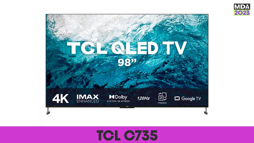 TCL C735 é opção 4K com tela de 98 polegadas — Foto: Divulgação/TCL