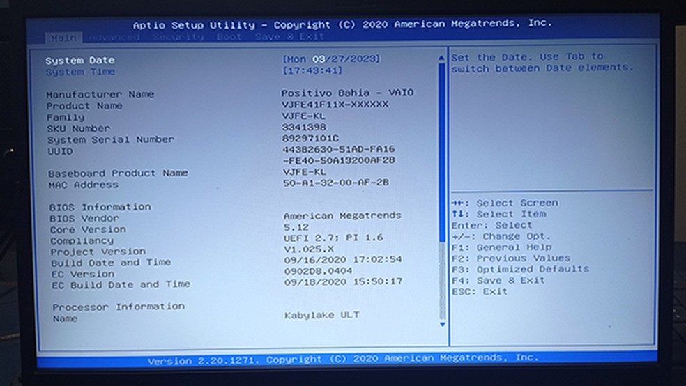 Verifique as configurações da BIOS pode ser um caminho para o reconhecimento do SSD — Foto: Jonathan Lamim/TechTudo