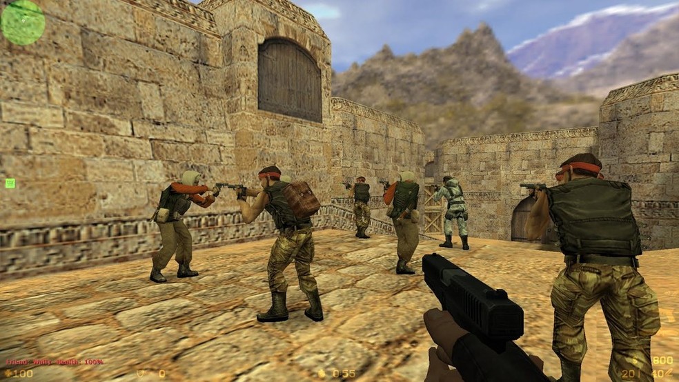 Quando se fala em lan house, não tem como não citar o Counter-Strike, ou apenas CS, um game bastante jogado nesse tipo de ambiente — Foto: Reprodução/Counter-Strike 1.6