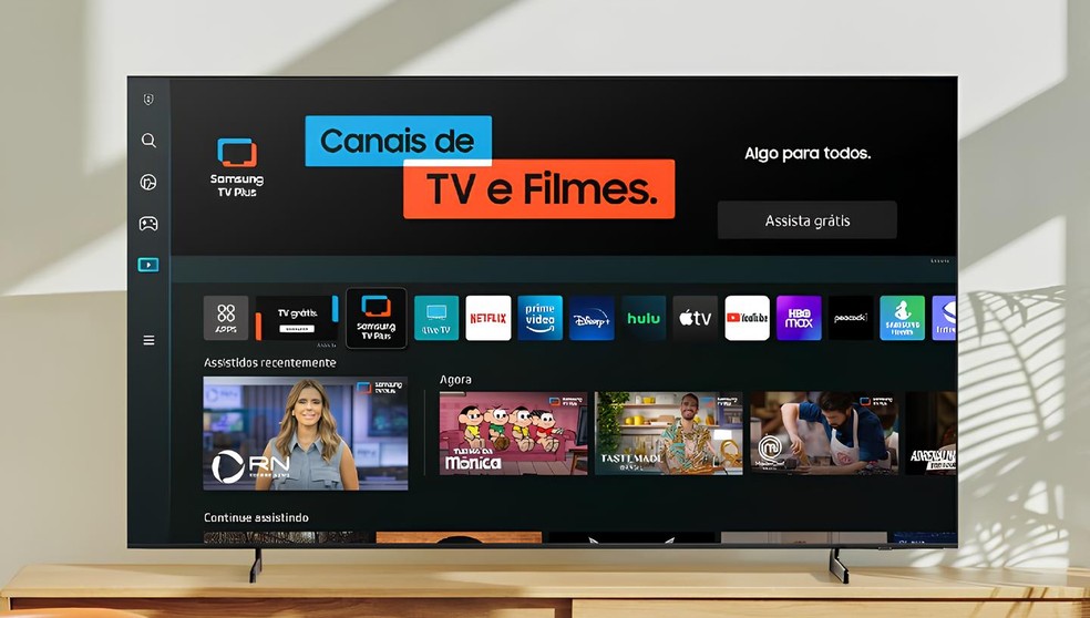 O Samsung TV Plus disponibiliza diversos canais de forma gratuita, desde que a TV esteja conectada à internet — Foto: Divulgação/Samsung