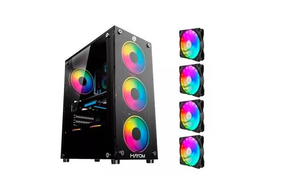 Gabinete Gamer Hayom GB1749 é compatível com placas mãe ATX e Micro ATX