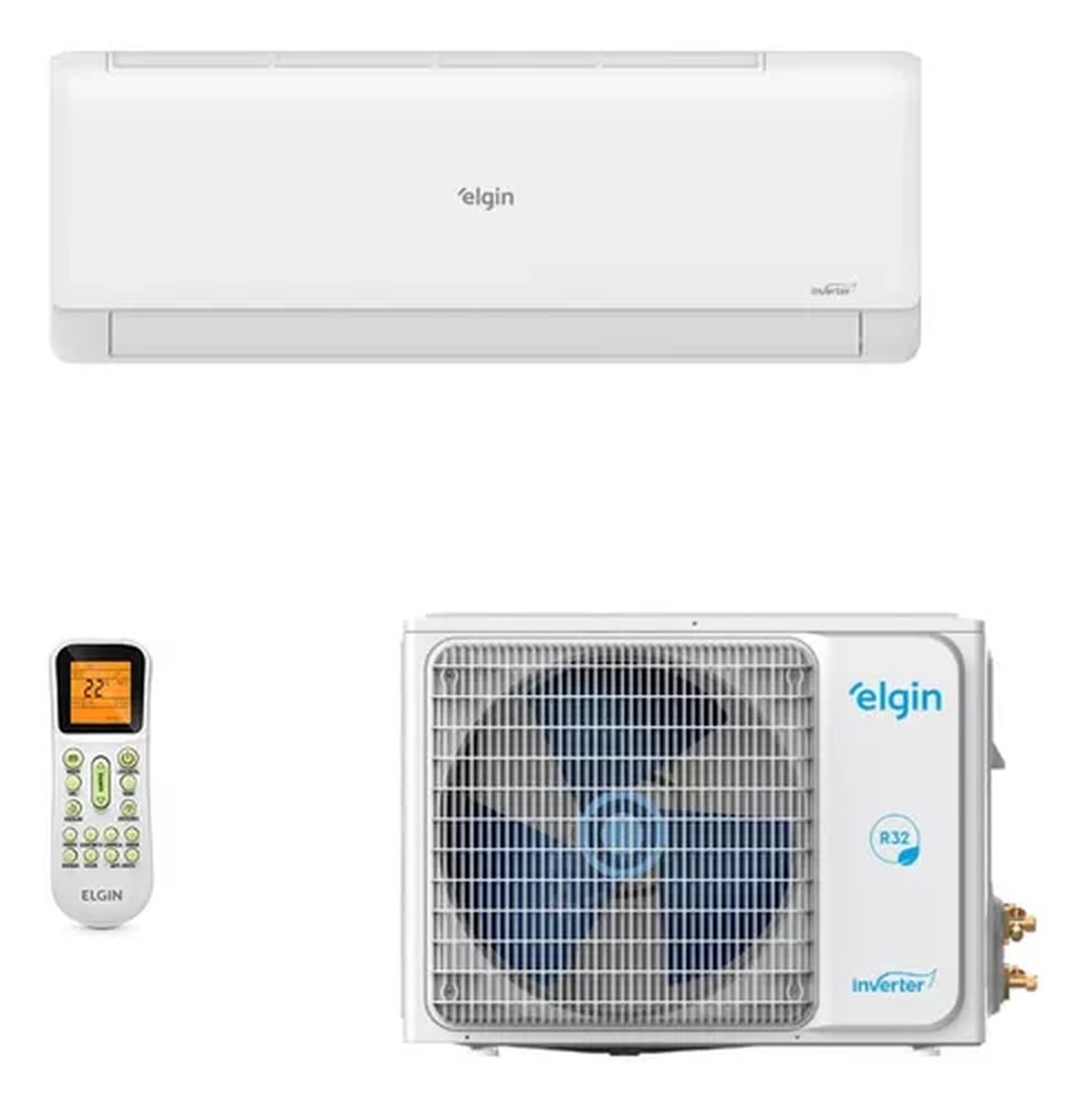 Ar-condicionado Elgin Eco Inverter II split frio 9000 BTU branco 220 V modelo HJFE09C2NA|HJFI09C2IA — Foto: Reprodução/Mercado Livre