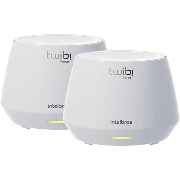 Conjunto de Roteador Sem Fio WI-FI 6 Twibi Force AX Branco Intelbras