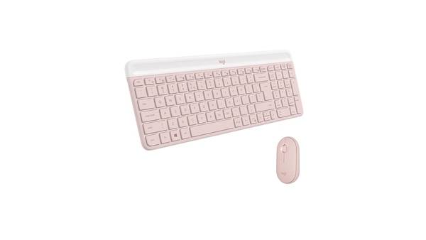 Teclado e Mouse sem fio Logitech MK470 Rosa