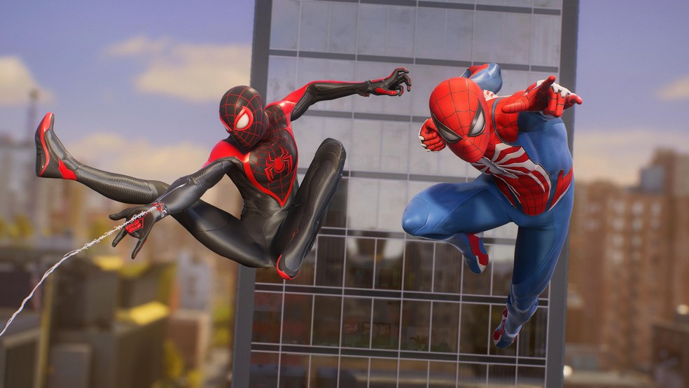 Marvel's Spider Man 2 conta com gameplay tanto para Peter Parker quanto para Miles Morales  — Foto: Reprodução/Luiza M. Martins