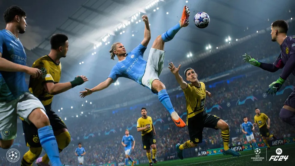 EA Sports FC 24, que substitui a franquia FIFA de jogos de futebol, está com desconto de 22% na Amazon — Foto: Divulgação/EA