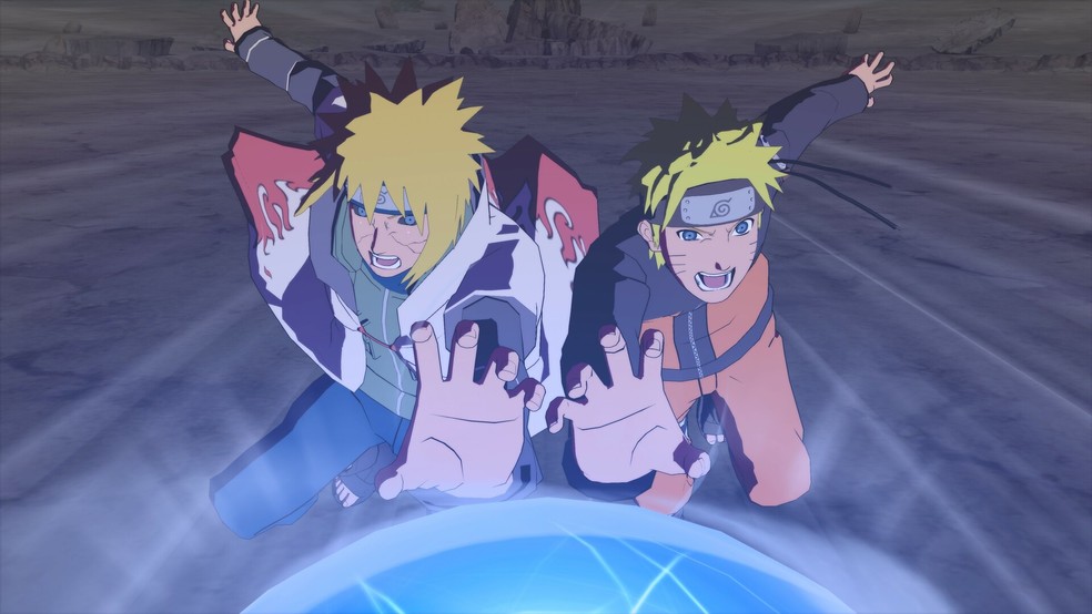 Minato e Naruto lado a lado em Naruto X Boruto Ultimate Ninja Storm Connections. Mídia de PS5 está com 11% de desconto na Amazon — Foto: Divulgação/Bandai Namco
