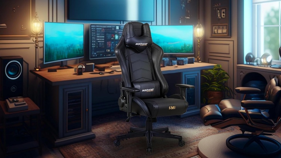 Cadeira gamer MaxRacer Tactical-SMI — Foto: Reprodução/Amazon