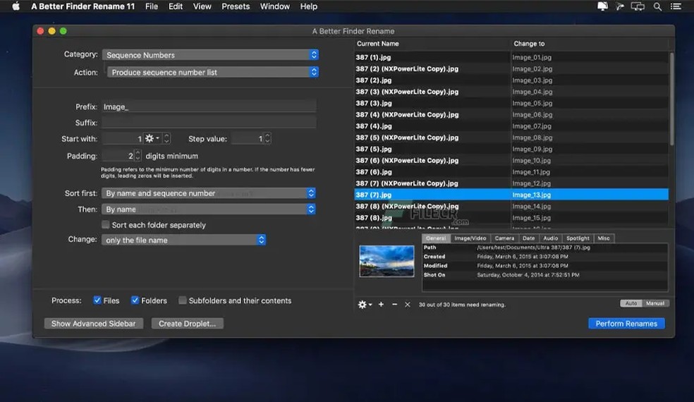 Use A Better Finder Rename para renomear vários arquivos no Mac — Foto: Reprodução/File CR