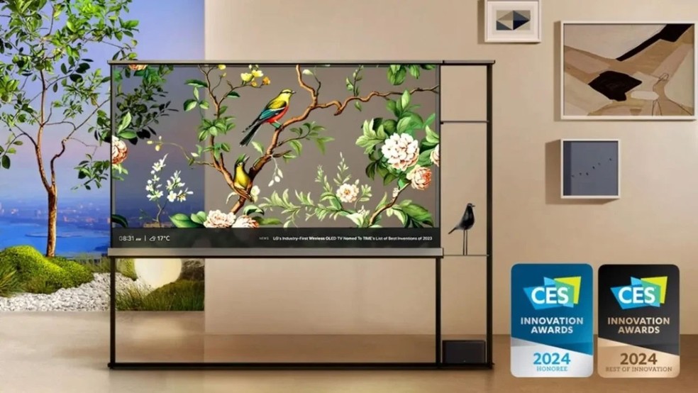 LG OLED Signature T é TV transparente de 77 polegadas — Foto: Divulgação/LG