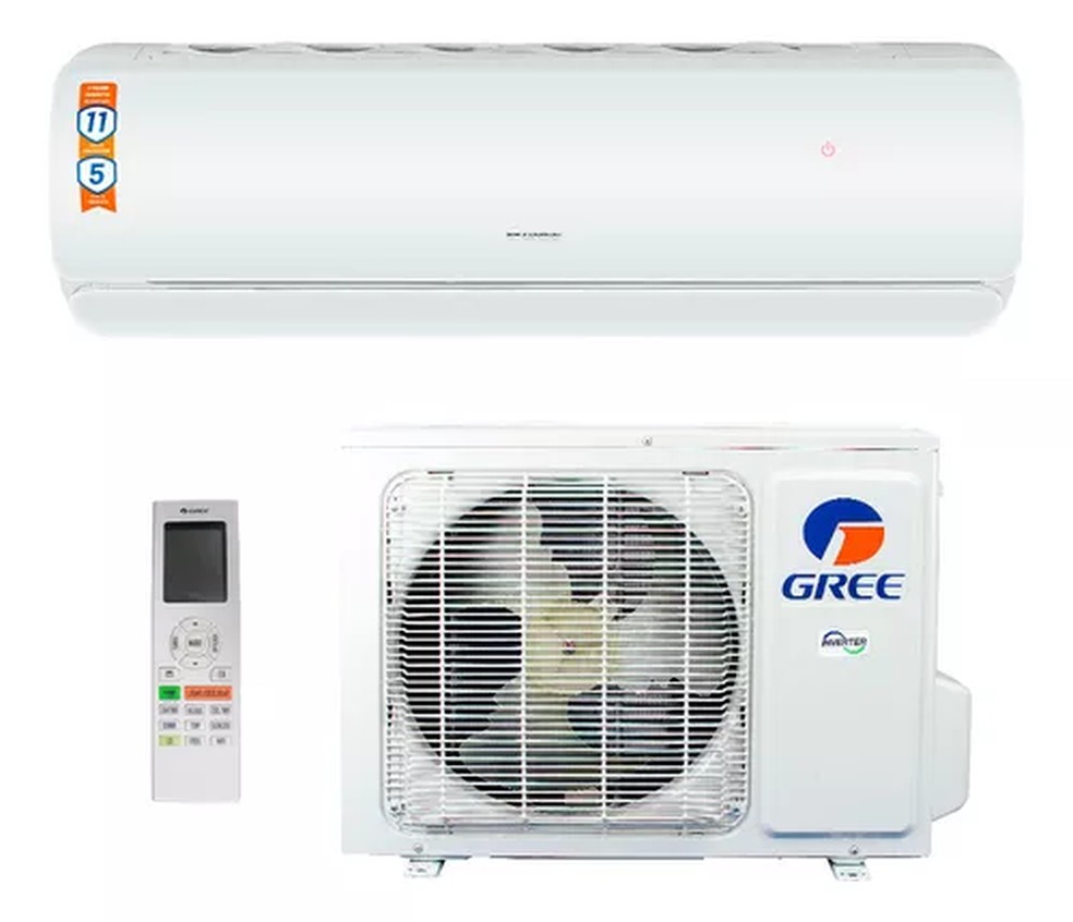 Ar-condicionado Gree tem uma consumação de 379 kWh/ano — Foto: Reprdodução/Mercado-Livre