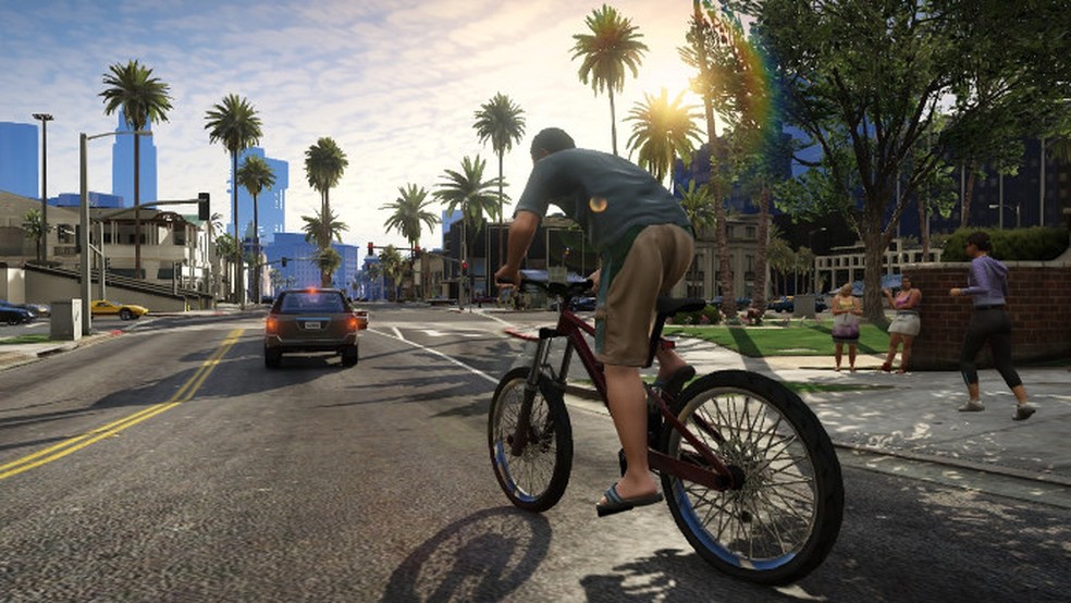 GTA 5 foi atualizado e conta com ray tracing para iluminação ambiente — Foto: Divulgação/Rockstar Games