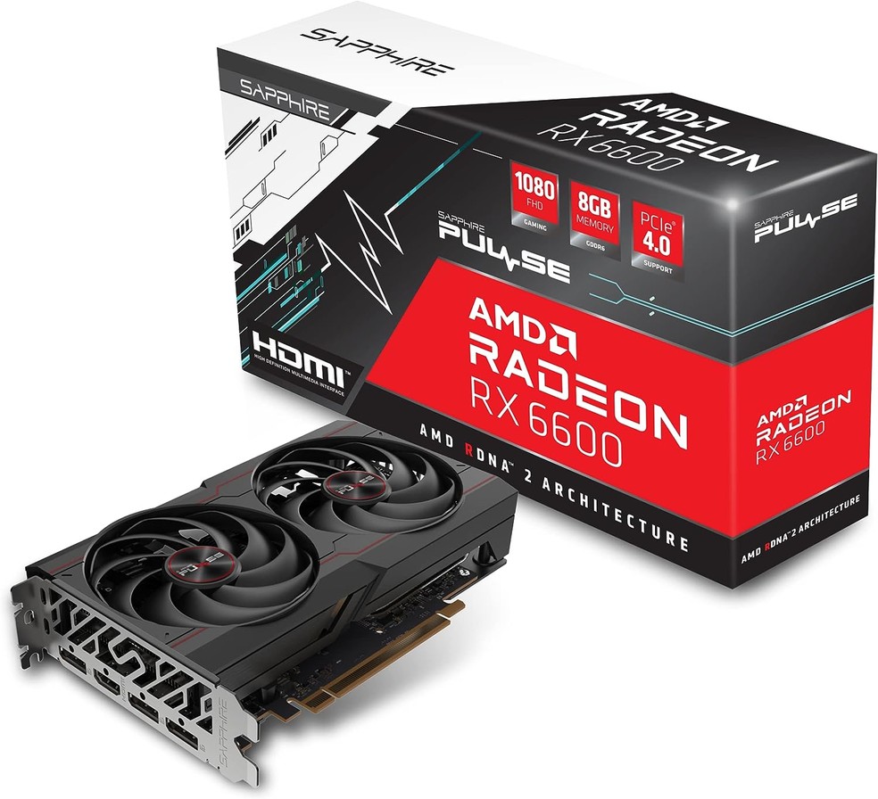 Placa de vídeo Sapphire Pulse AMD Radeon RX 6600 — Foto: Reprodução/Amazon